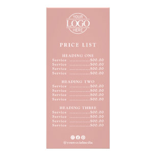 Modern Elegant Business Logo Salon Menu Price List