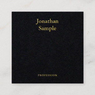 Modern Elegant Business Minimalist Black Template Square Business Card