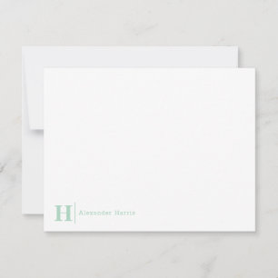 Modern Elegant Business Monogram Line Mint Green Card