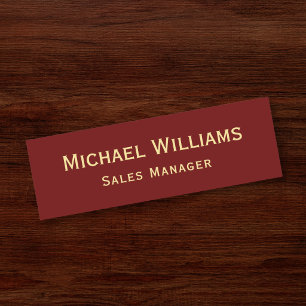 Modern Elegant Business Office Employee ID Gold Name Tag
