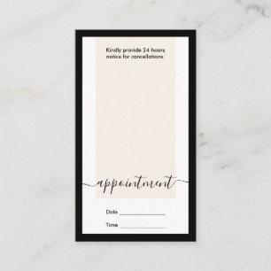 Modern Elegant Calligraphy Appointment Vertical Business Card