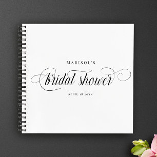 Modern Elegant Calligraphy Bridal Shower Guest Notebook