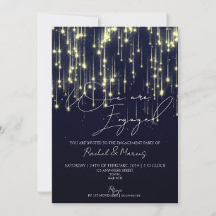 Modern Elegant Calligraphy Engagement Party Invitation