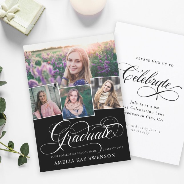 Modern Elegant Calligraphy Graduation Invitation (Creator Uploaded)