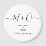 Modern Elegant Calligraphy Monogram Wedding Magnet<br><div class="desc">Personalise this modern and elegant wedding magnet with monogram/duogram joined by decorative swashes. Perfect give away gifts for your guests on your formal wedding.</div>