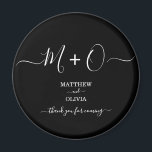 Modern Elegant Calligraphy Monogram Wedding Magnet<br><div class="desc">Personalise this modern and elegant wedding magnet with monogram/duogram joined by decorative swashes. Perfect give away gifts for your guests on your formal wedding.</div>