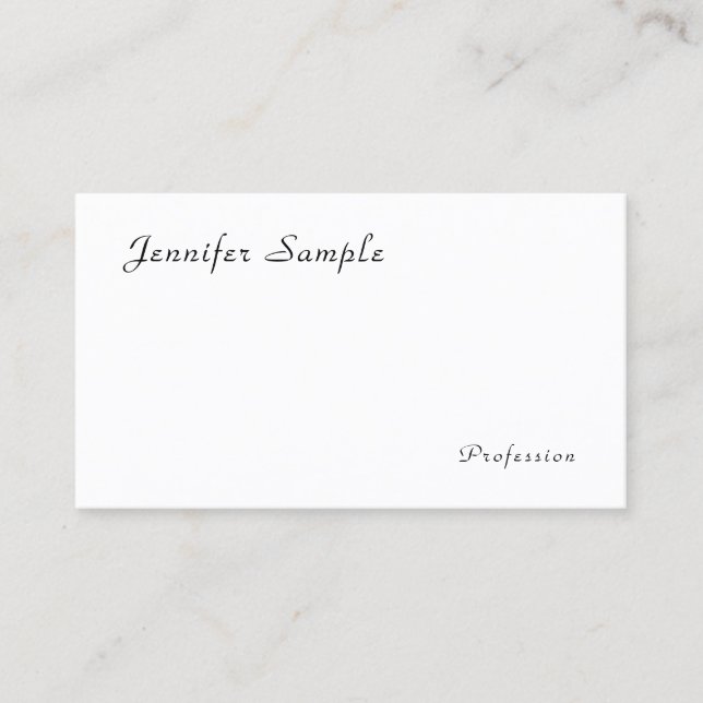 Modern Elegant Calligraphy Name Simple Template Business Card (Front)