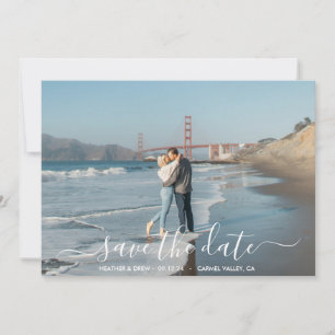Modern Elegant Calligraphy Save The Date Wedding