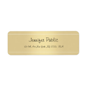 Modern Elegant Calligraphy Script Gold Template Return Address Label