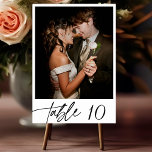 Modern Elegant Calligraphy Script Photo Wedding  Table Number<br><div class="desc">Modern Elegant Calligraphy Script Photo Wedding Table Number</div>