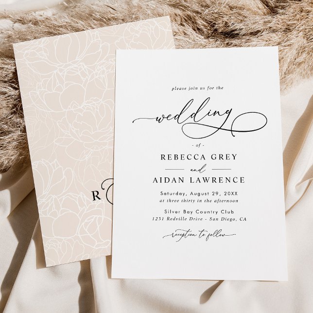 Modern Elegant Calligraphy Script Wedding Invitation (Creator Uploaded)