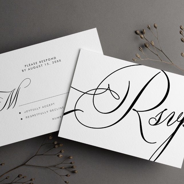 Modern elegant calligraphy script wedding RSVP card (Creator Uploaded)
