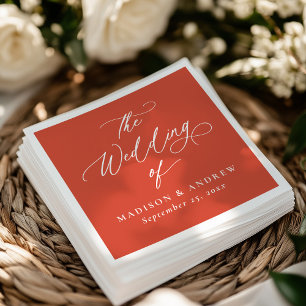 Modern Elegant Calligraphy Verona Sunset Wedding Napkin