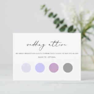 Modern Elegant Calligraphy Wedding Attire Colour  Enclosure Card