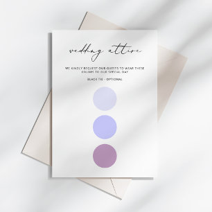 Modern Elegant Calligraphy Wedding Attire Colour  Enclosure Card