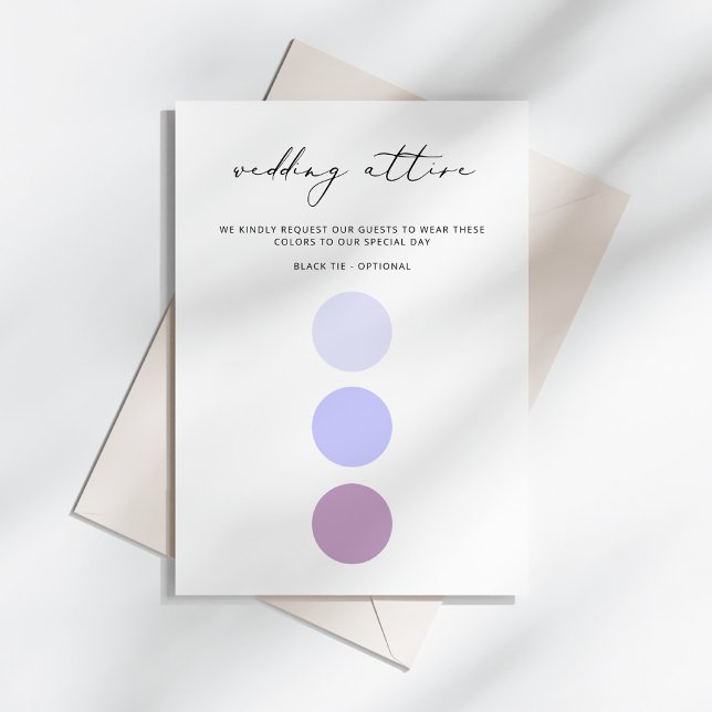 Modern Elegant Calligraphy Wedding Attire Colour  Enclosure Card (Creator Uploaded)