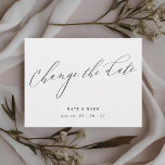 Modern Elegant Calligraphy Wedding Change the Date Postcard<br><div class="desc">Custom-designed wedding postponement/change the date postcard featuring modern elegant black and white hand calligraphy design.</div>