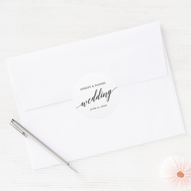 Modern Elegant Calligraphy Wedding Envelope Seal (Envelope)
