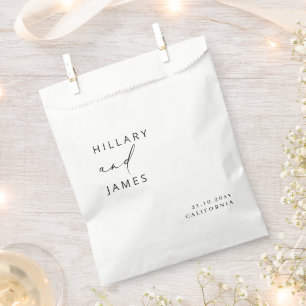 Modern Elegant Calligraphy Wedding Favour Bag