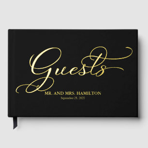 Modern Elegant Calligraphy Wedding Guest Book