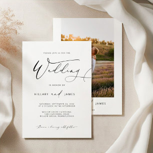 Modern Elegant Calligraphy Wedding invitation 