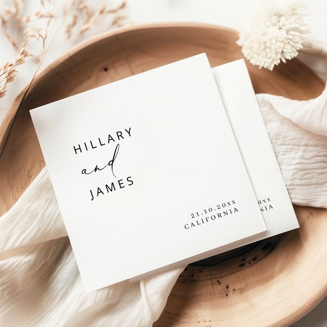 Modern Elegant Calligraphy Wedding   Napkin (Creator Uploaded)