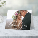 Modern Elegant Calligraphy Wedding Note Thank You Card<br><div class="desc">Modern Elegant Beautiful yet Simple Minimalist Delicate Calligraphy Wedding Photo Thank You Folded Note Card</div>