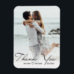 Modern Elegant Calligraphy Wedding Photo Thank You Magnet<br><div class="desc">Show your gratitude in style with this elegant calligraphy wedding thank you magnet,  featuring your favourite couple's portrait.</div>