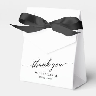 Modern Elegant Calligraphy Wedding Thank You Favour Box