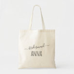 Modern Elegant Calligraphy Wedding Tote Bag<br><div class="desc">Place all your wedding goods to this modern and chic black calligraphy style wedding tote bag that your bridesmaids will surely love.</div>