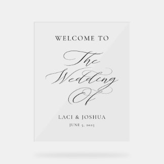 Modern Elegant Calligraphy Wedding Welcome Sign