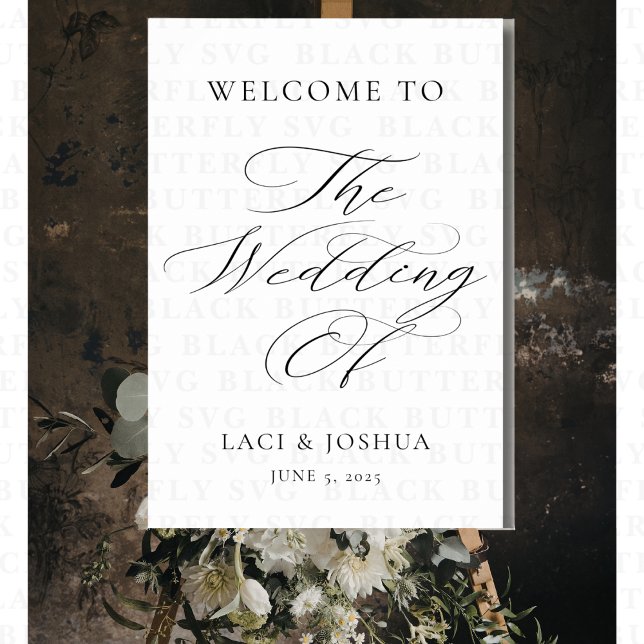Modern Elegant Calligraphy Wedding Welcome Sign (WELCOME WEDDING SIGN)