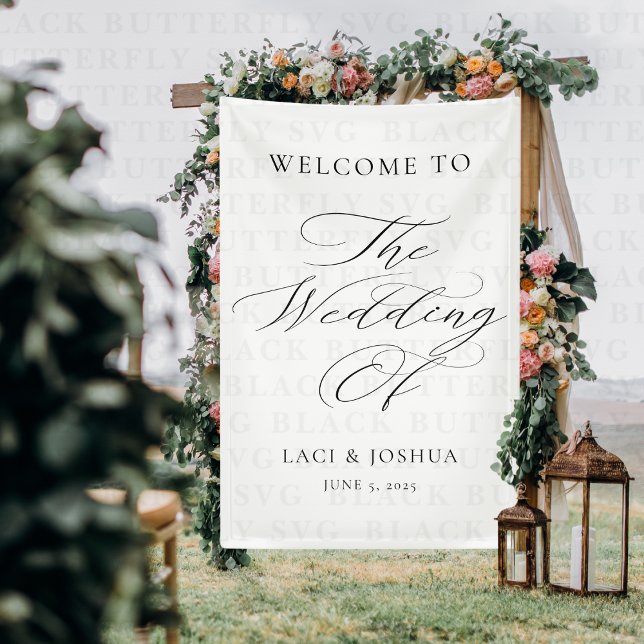 Modern Elegant Calligraphy Wedding Welcome Sign (Welcome Wedding Sign)