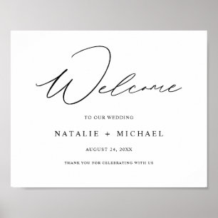 Modern Elegant Calligraphy Welcome Wedding Sign