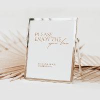 Modern Elegant Calligraphy White Open Bar Sign