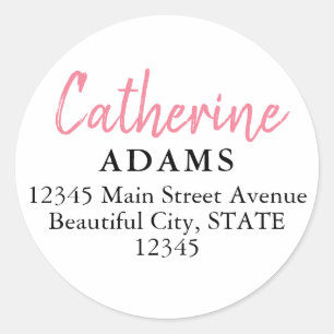 Modern Elegant Casual Girly Chic Dusty Pink Script Classic Round Sticker