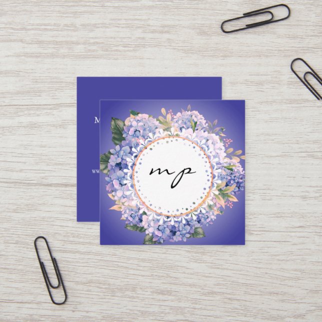 Modern Elegant Champagne Abstract Beauty Stylist Square Business Card (Front/Back In Situ)
