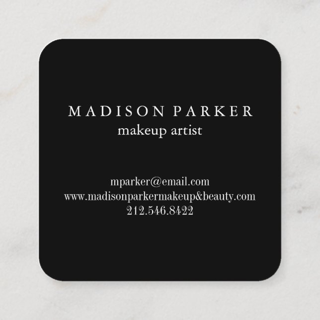Modern Elegant Champagne Abstract Beauty Stylist Square Business Card (Back)