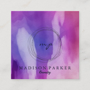 Modern Elegant Champagne Abstract Beauty Stylist Square Business Card