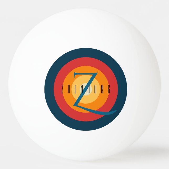 Modern Elegant Chic Add Personalised Name Initial Ping Pong Ball (Front)