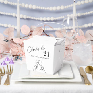 Modern elegant chic cheers to 21 birthday party  favour box