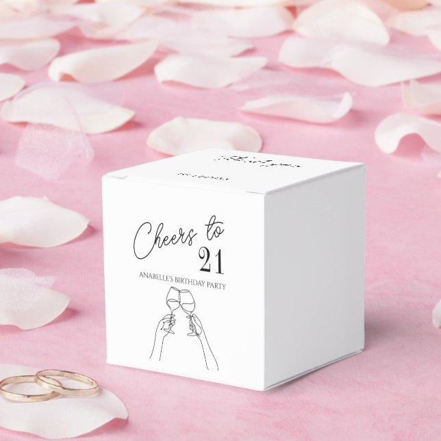 Modern elegant chic cheers to 21 birthday party  favour box (Wedding)