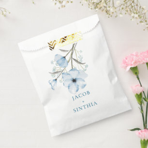 Modern Elegant Chic Dusty Blue Wedding Favour Bag