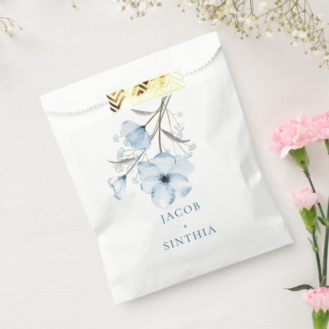 Modern Elegant Chic Dusty Blue Wedding Favour Bag (Sealed)