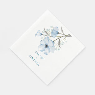 Modern Elegant Chic Dusty Blue Wedding Napkin