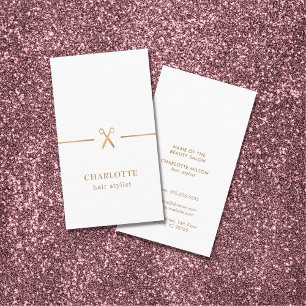 Modern Elegant Chic Faux Gold White Hair Stylist Business Card