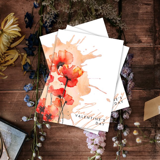 Modern Elegant Chic Floral Valentine card (Creator Uploaded)