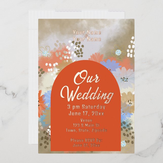 Modern Elegant Chic Foil Invitation (Envelope)