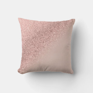 Modern Elegant Chic Girly Glittery Bokeh Ombre Cushion