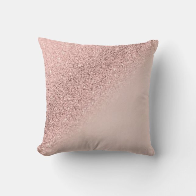 Modern Elegant Chic Girly Glittery Bokeh Ombre Cushion (Front)